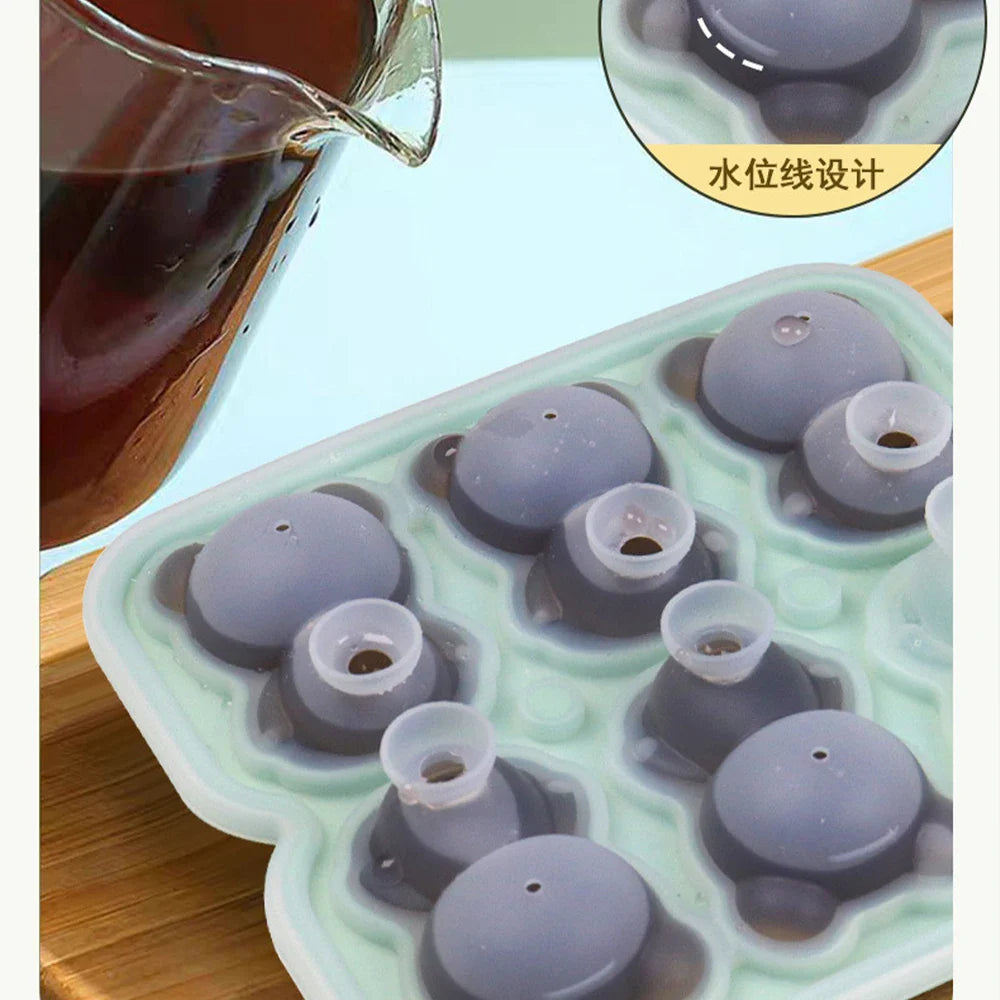 6 Grid 3D Little Teddy Bear Shape Ice Cube Silicone Mold Silian Little Bear Ice Block Mold Household Ice Cream Ice Box Ice Mold