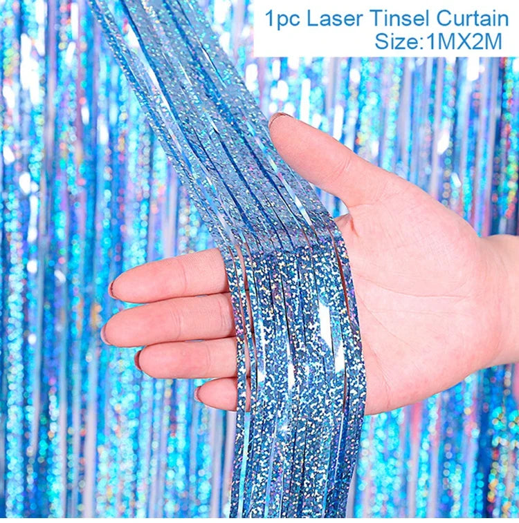 Glitter Black Gold Tinsel Fringe Foil Curtain Background Birthday Party Decorations Backdrop Curtains Wedding Adult Anniversary