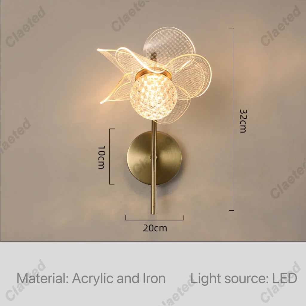 Flower Led Wall Lamps for Living Room Bedroom Bedside Sconce Light Modern Hallway Restaurant Background Decoration Lighting Deco