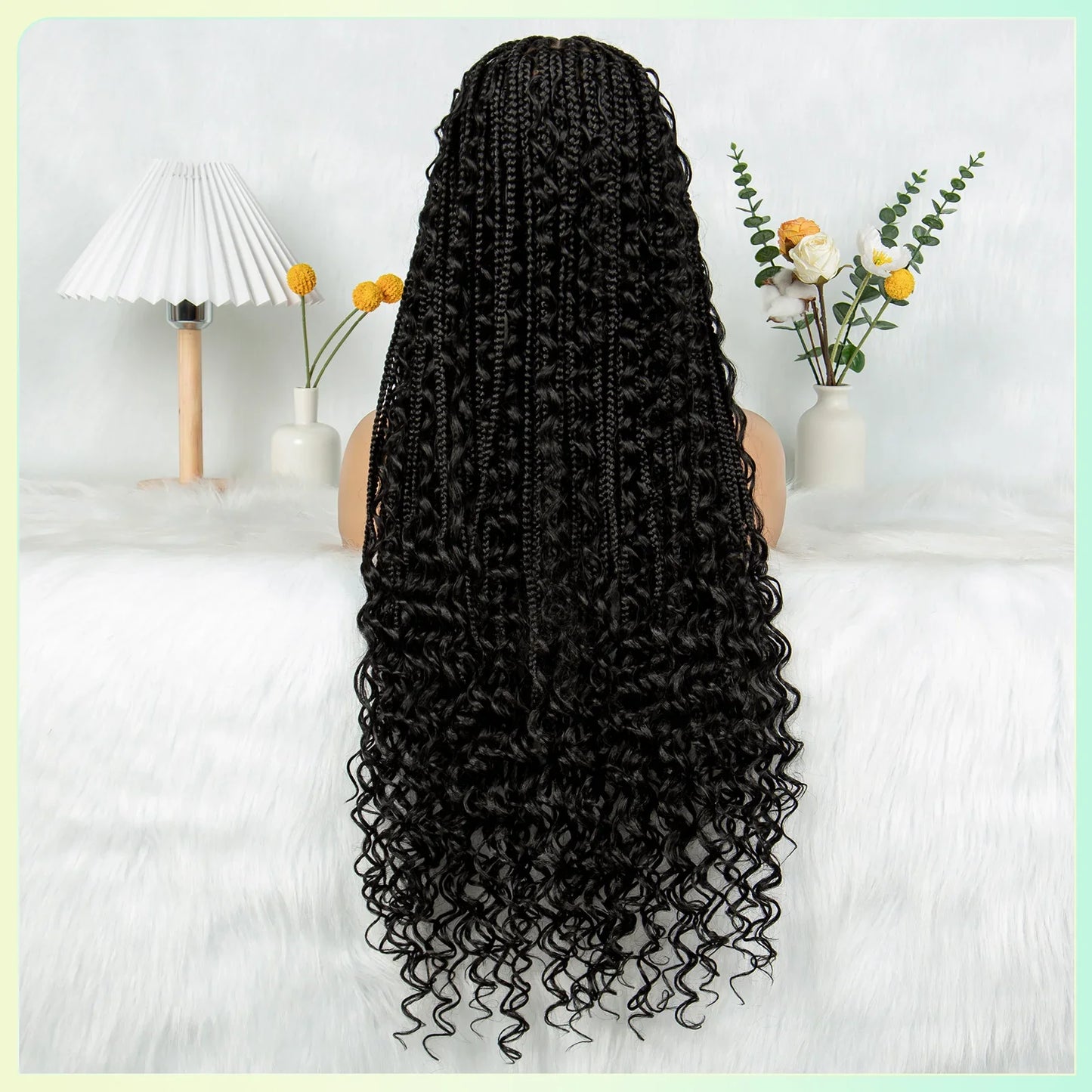 HD Transparent Boho Box Braids Wig | Full Lace | Knotless | Black Women & Girls