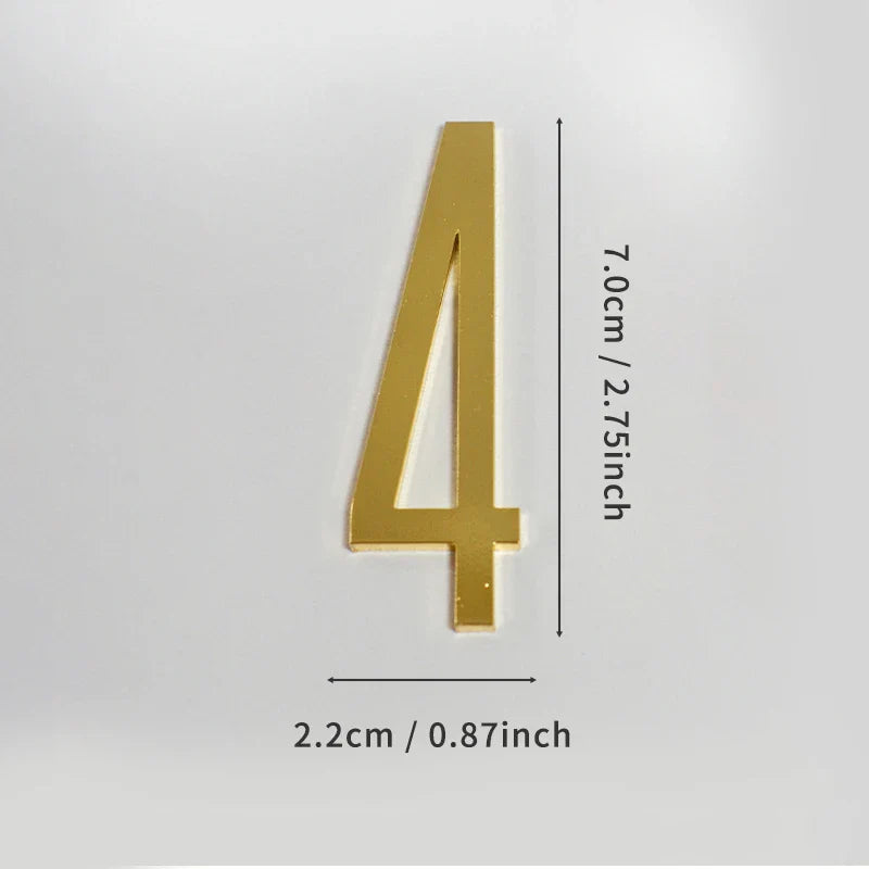 Golden Door Number with Magnets 7cm Metal House Number Apartment Door Number for Outdoor Hotel Home Mailbox Label