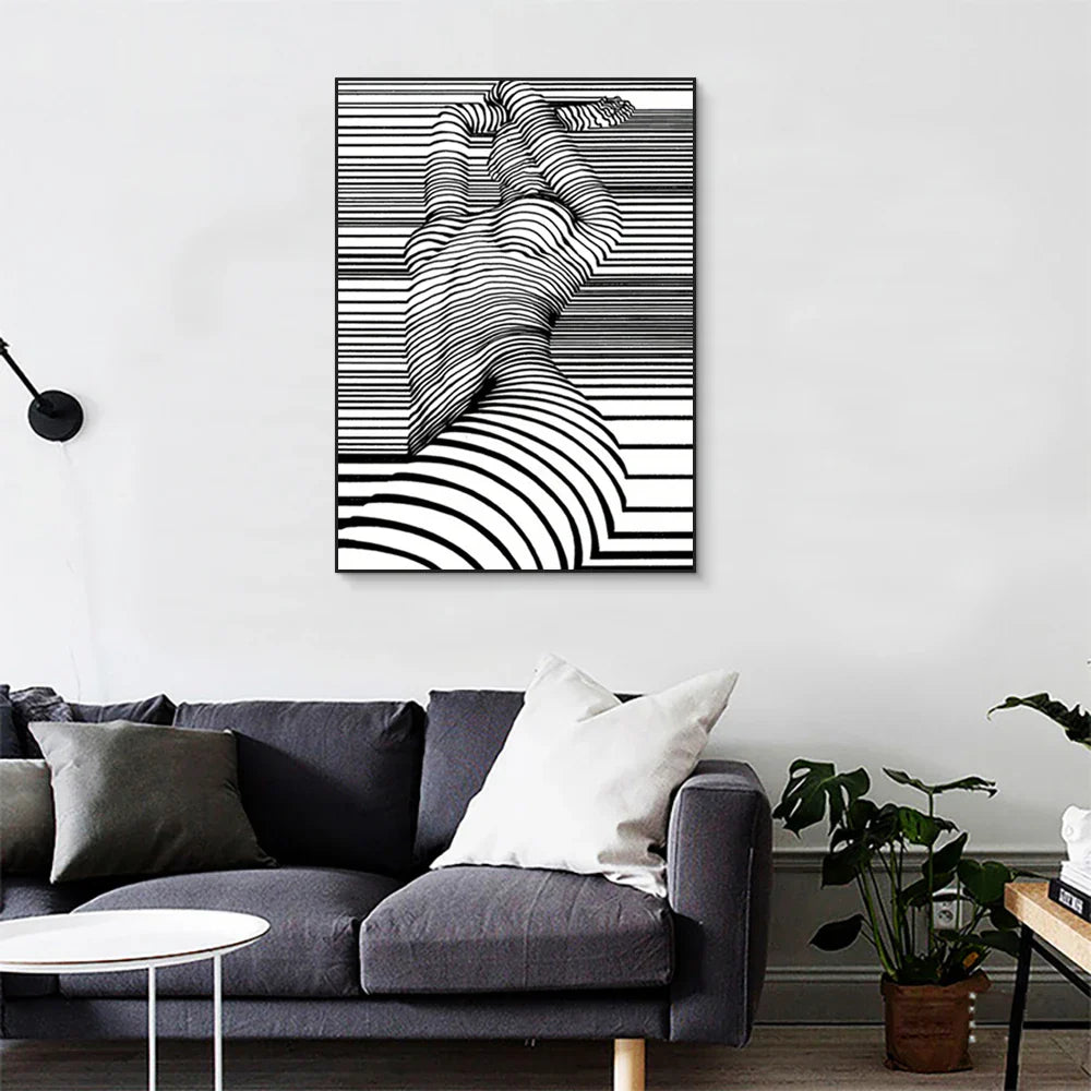 Modern Abstract Wall Art Black and White Nude Woman Picture HD Canvas Printed Poster Home Living Room Hallway Decoration