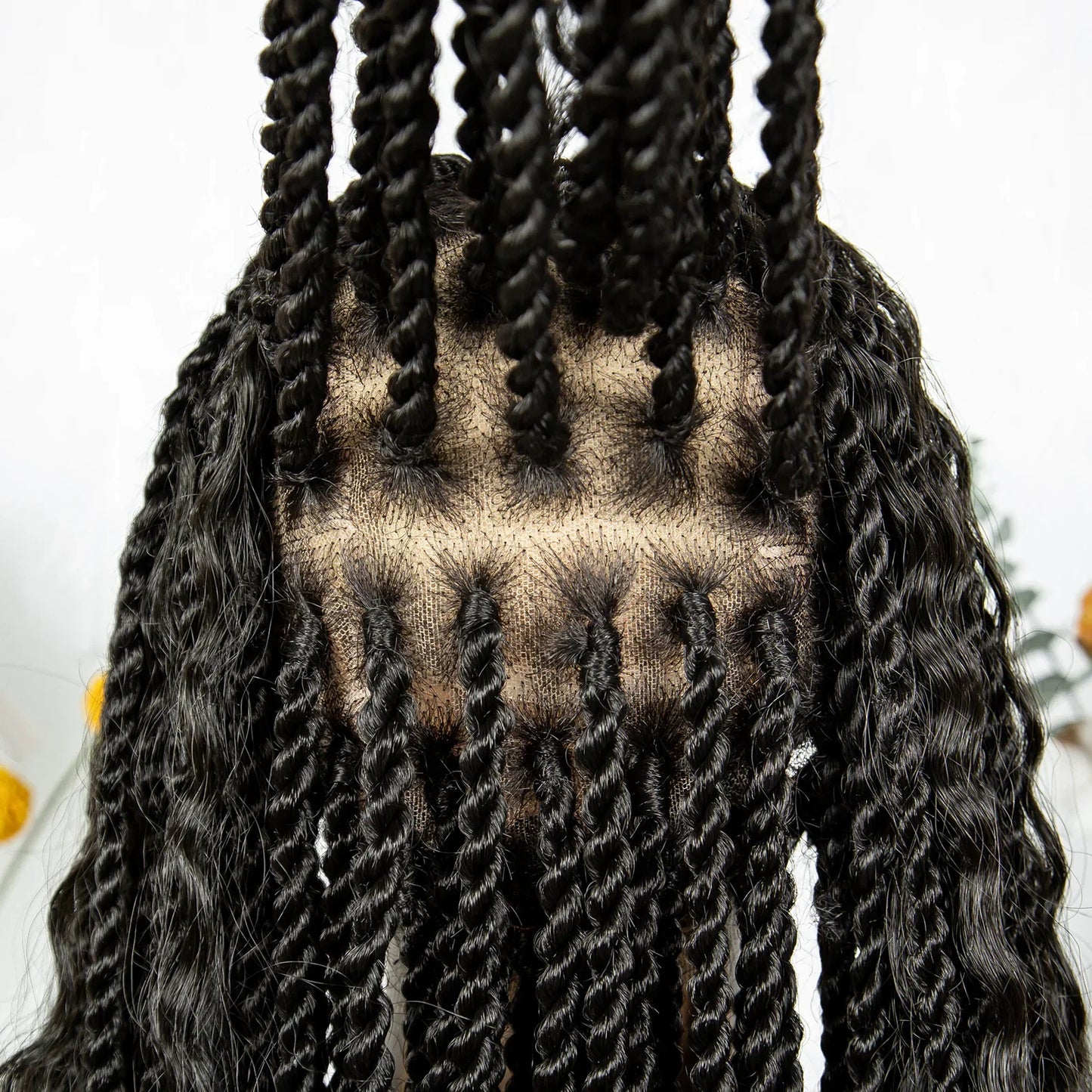 Braided Wigs Knotless Synthetic Box Braided Wigs Full Lace Curly Dreadlocks Wigs Long Length Hair Wig for Black Women