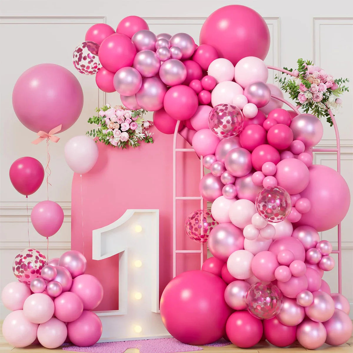 Pink Red Balloon Garland Arch Kit Happy Birthday Party Decoration Kids Wedding Birthday Balloon Latex Baloon Baby Shower Decor
