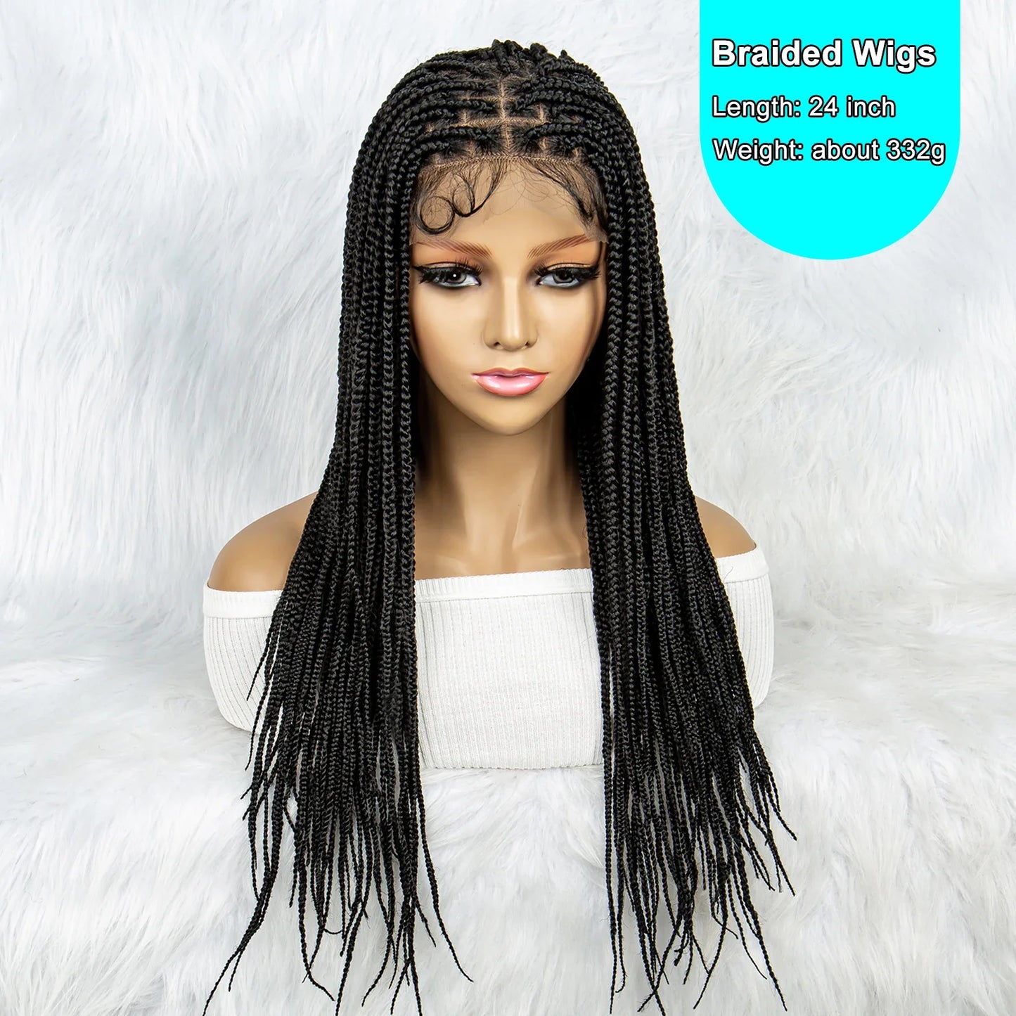 Colorful Knotless Box Braids Wig | Full Lace Front with Baby Hair