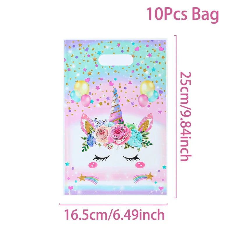 Rainbow Unicorn PE Tablecloth Happy Unicorn Theme Birthday Party Decorations Kids Favors Table Cover Girls Baby Shower Supplies