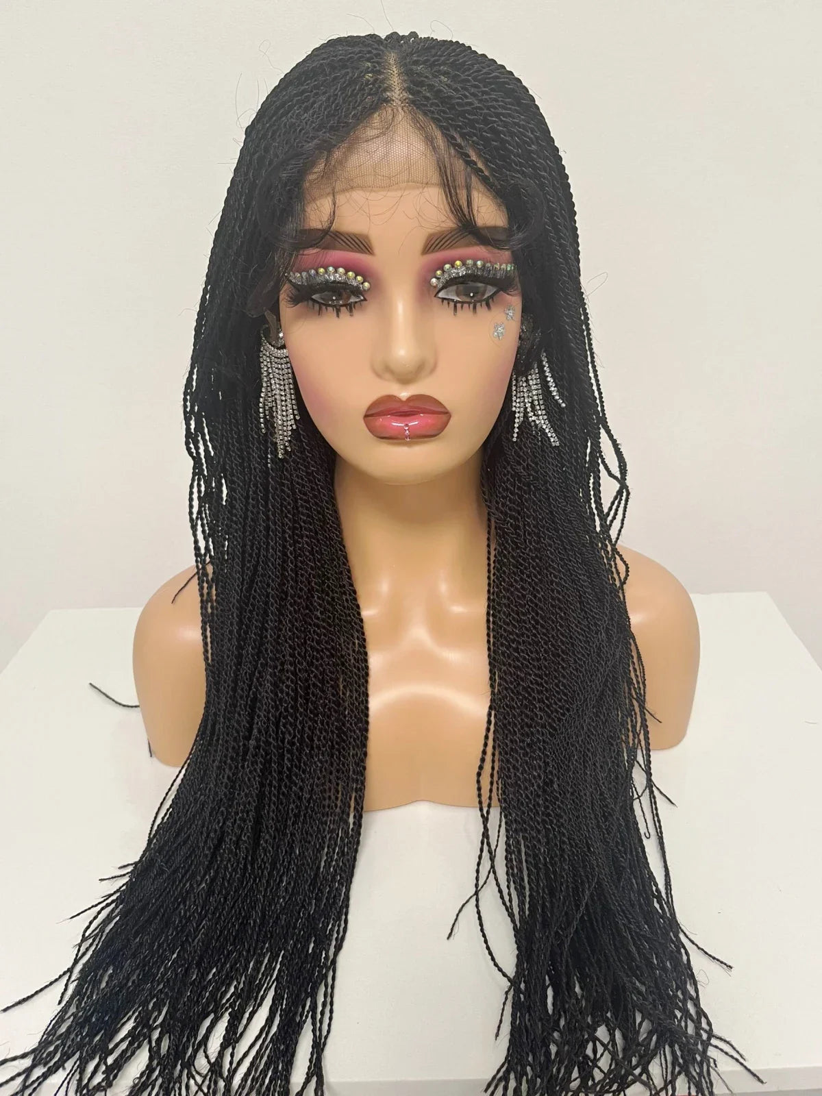28" Micro Twist Braided Wig | 13x2 Lace Frontal | Senegalese Twists | Box Braids | Kanekalon Hair