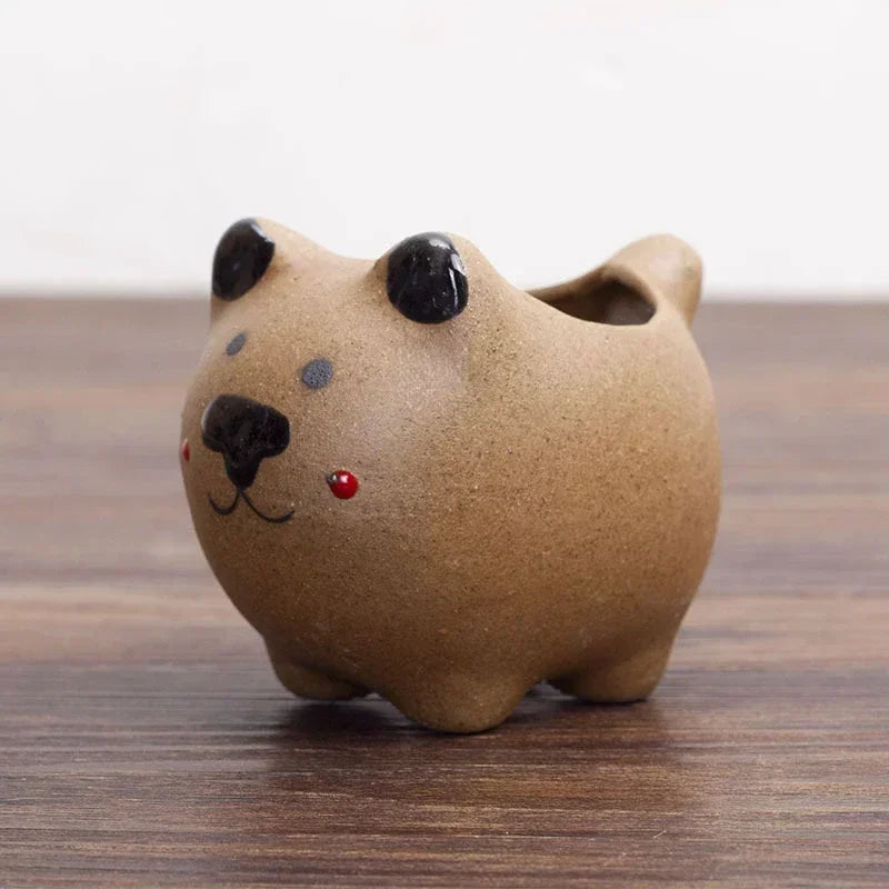 Ceramic Flower Pot Cute Cat Succulent Plant Pots Vase Simulation Cartoon Animal Pots Planters for Indoor Plants Home Decoration