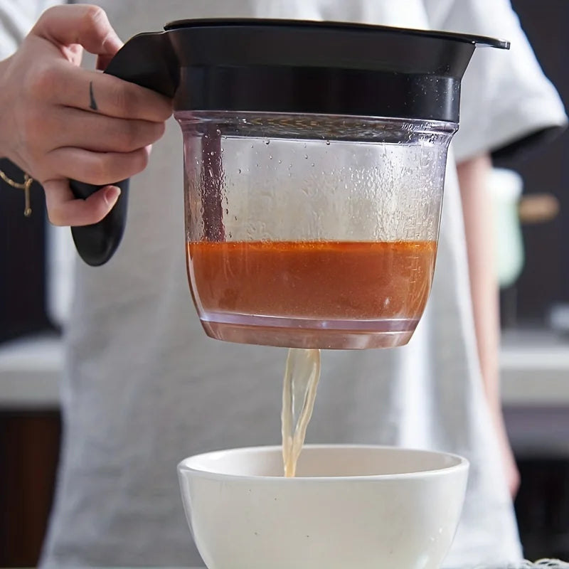 Fat Separator with Bottom Release Fat Separator for Cooking Fat Separator with Oil Strainer Kitchen Grease Separato