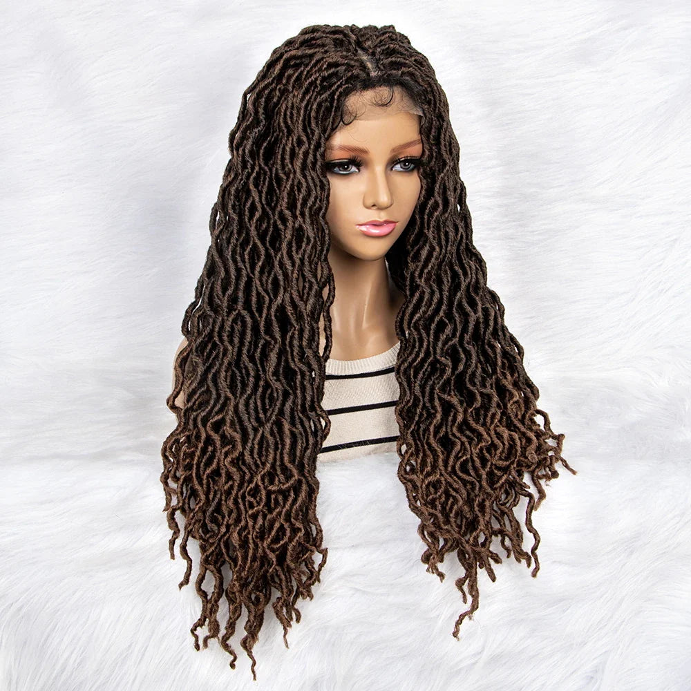 HD Transparent Lace Braided Wig with Lambswool Curls