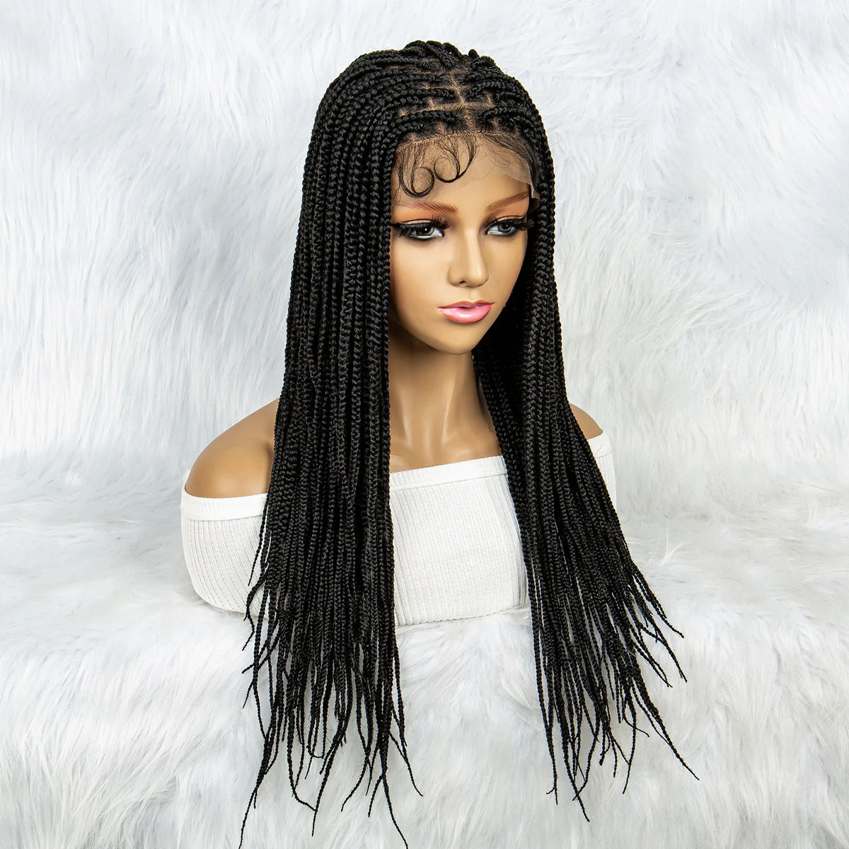 Colorful Knotless Box Braids Wig | Full Lace Front with Baby Hair