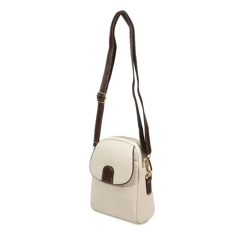 Fashion Leather Crossbody Bag for Women | Mini Shoulder Bag & Flip Zipper Messenger Bag (Students' Small Handbag)