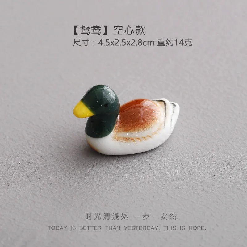 1-5 PCS Japanese Style Ceramic Mandarin Duck Chopsticks Holder Mini Cute  Home Table Decoration Chopsticks Pillow