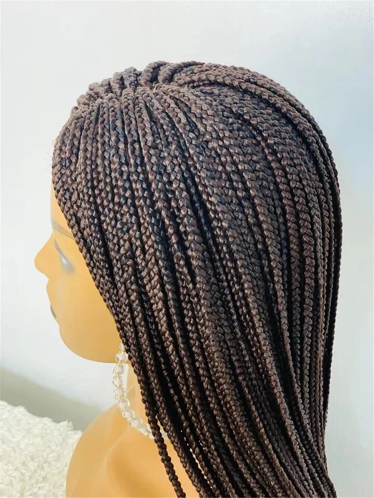 Honey Blonde #27 Box Braids Wig | Full Lace | Kanekalon Braids | Light Brown Lace | Black Women
