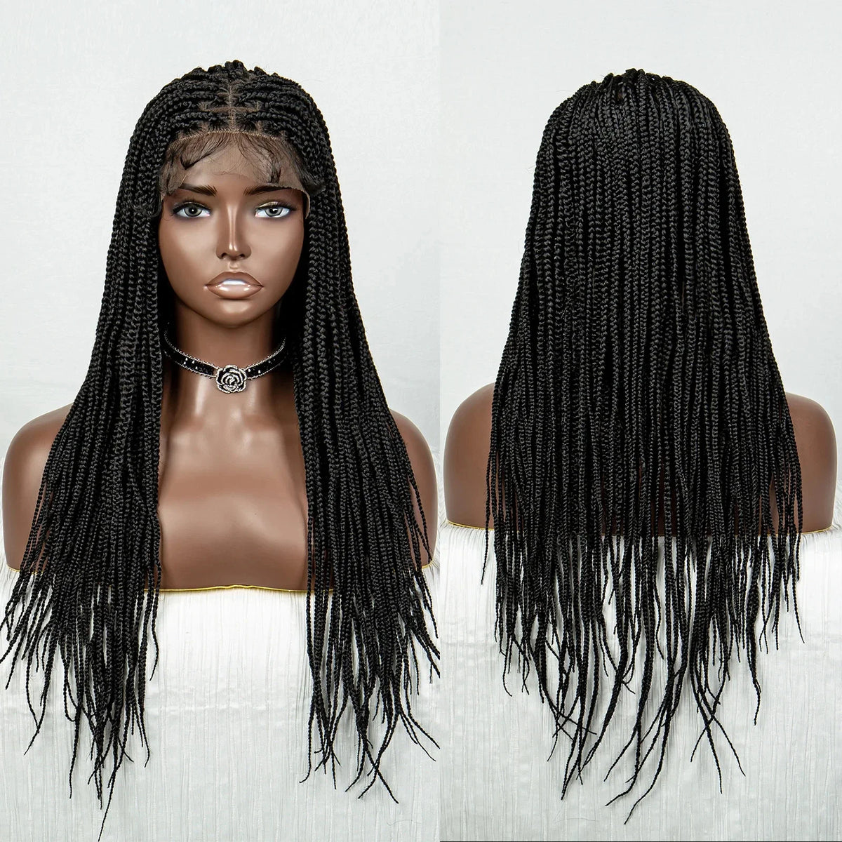 Knotless Cornrow Box Braids Full Lace Wig | Baby Hair | Clearance Sale | Black Women