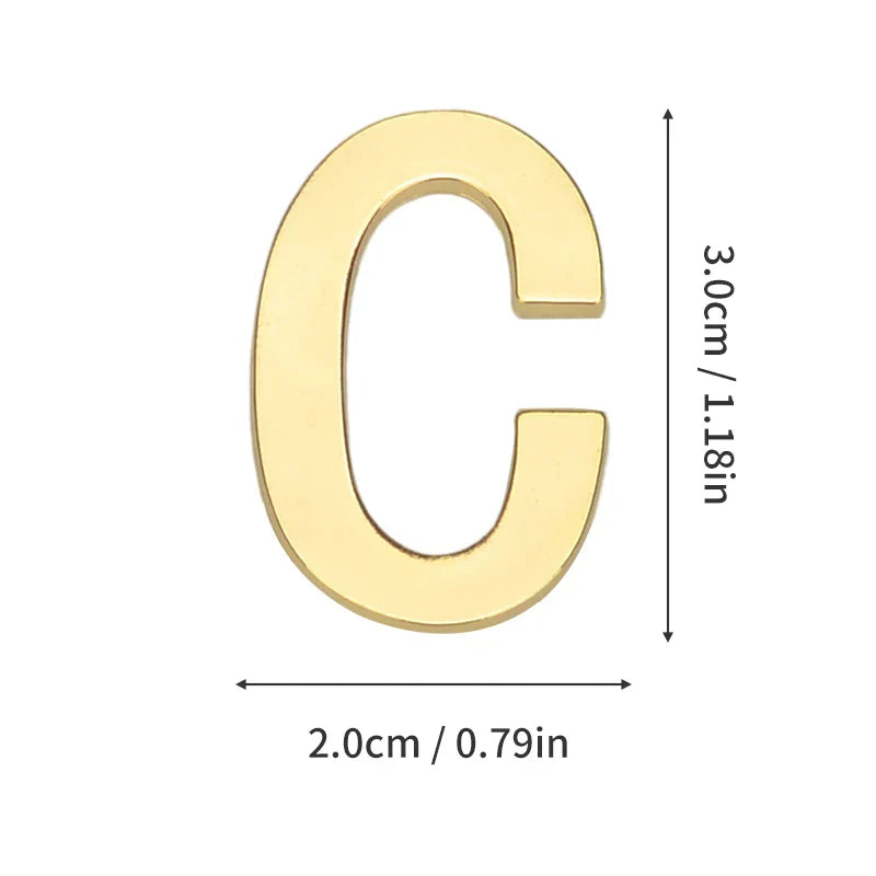 1Pcs Metal Self Adhesive House Number English Alphabet Letters for Apartment Room Door Plate Table Mailbox Number Stickers 3*2cm