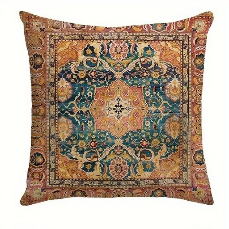 VIKAMA Bohemian Retro Pillow Case, Nordic Ethnic Accent Pillow Cover, Washable, Zippered Closure, Sofa And Bedroom Home Decor