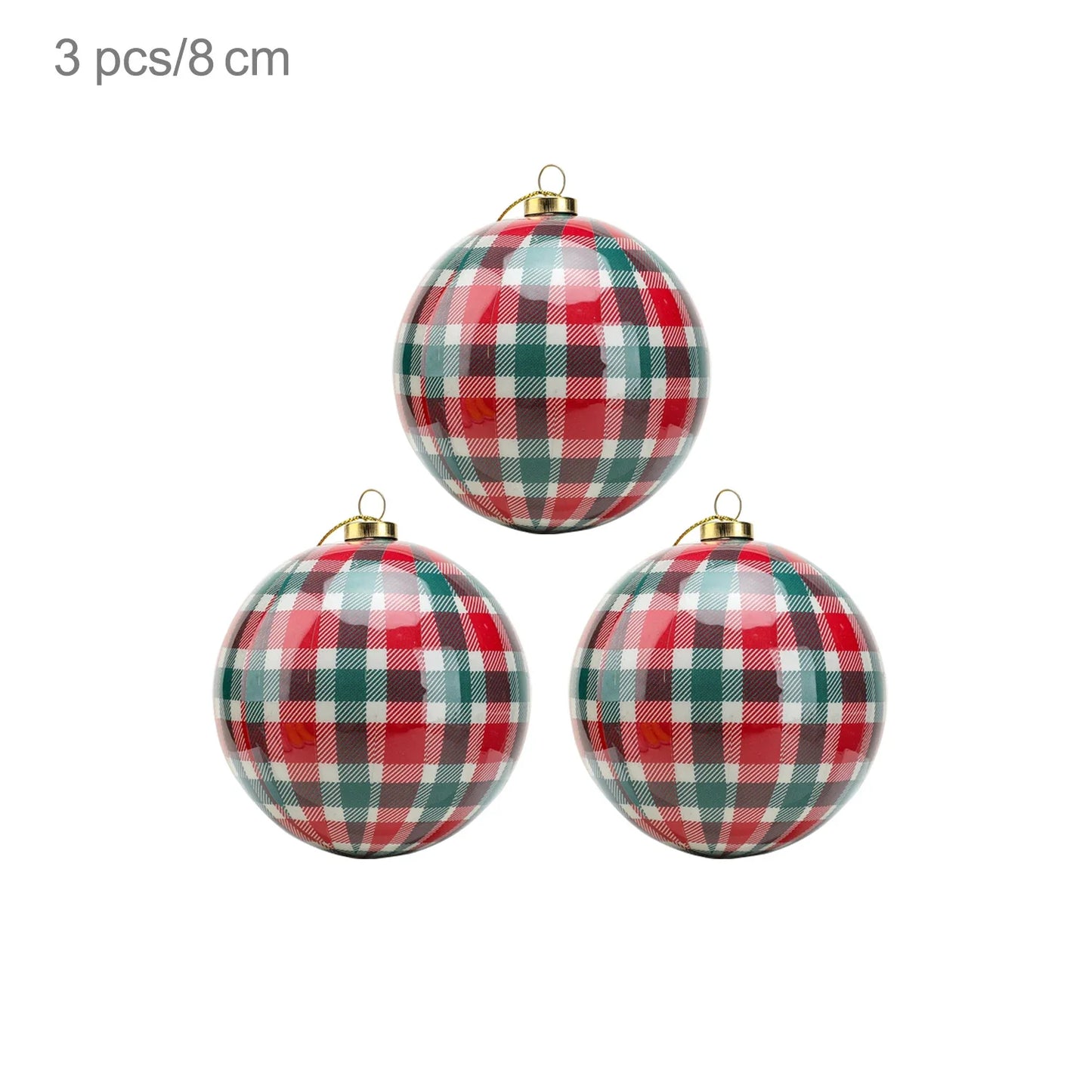 3pcs 8cm Christmas Balls Original Gifts Christmas Decoration 2024 Christmas Tree Decorations Gift Decoration Pendants Baubles