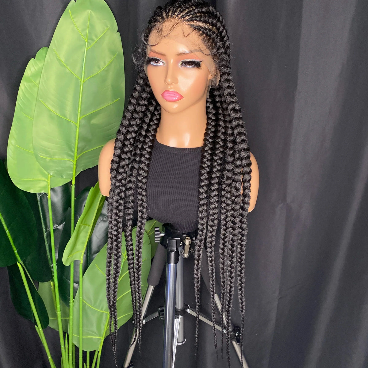 Lightweight Full Lace Box Braided Wig | Baby Hair | Synthetic Cornrows | Black Women