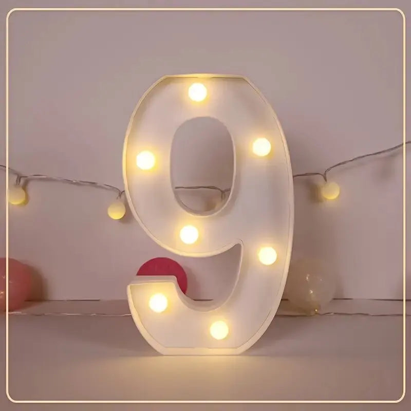 21.8cm White LED Letter&Number Night Lights,Battery Powered Decoration Lights,Wall Lights For Wedding,Birthday,Party,Christmas