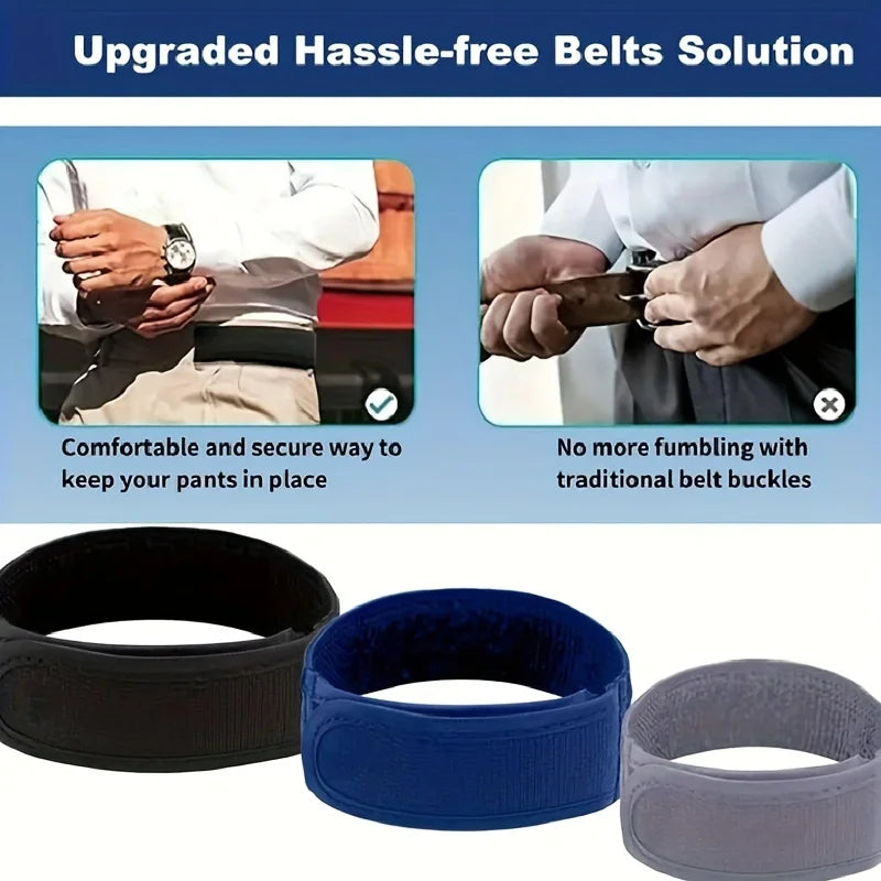 4-Pack Elastic Waistbands! No Buckle, Unisex, Stretchable, Invisible & Adjustable, Machine Washable
