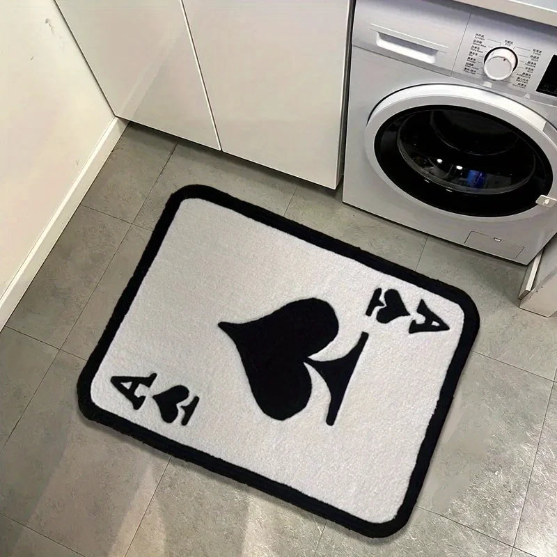 VIKAMA Ace of Spades Carpet Creative Rug Doormat Welcome Mat Kitchen Rug Bathroom Mat Rug For Bedroom Carpet For Live Room Home