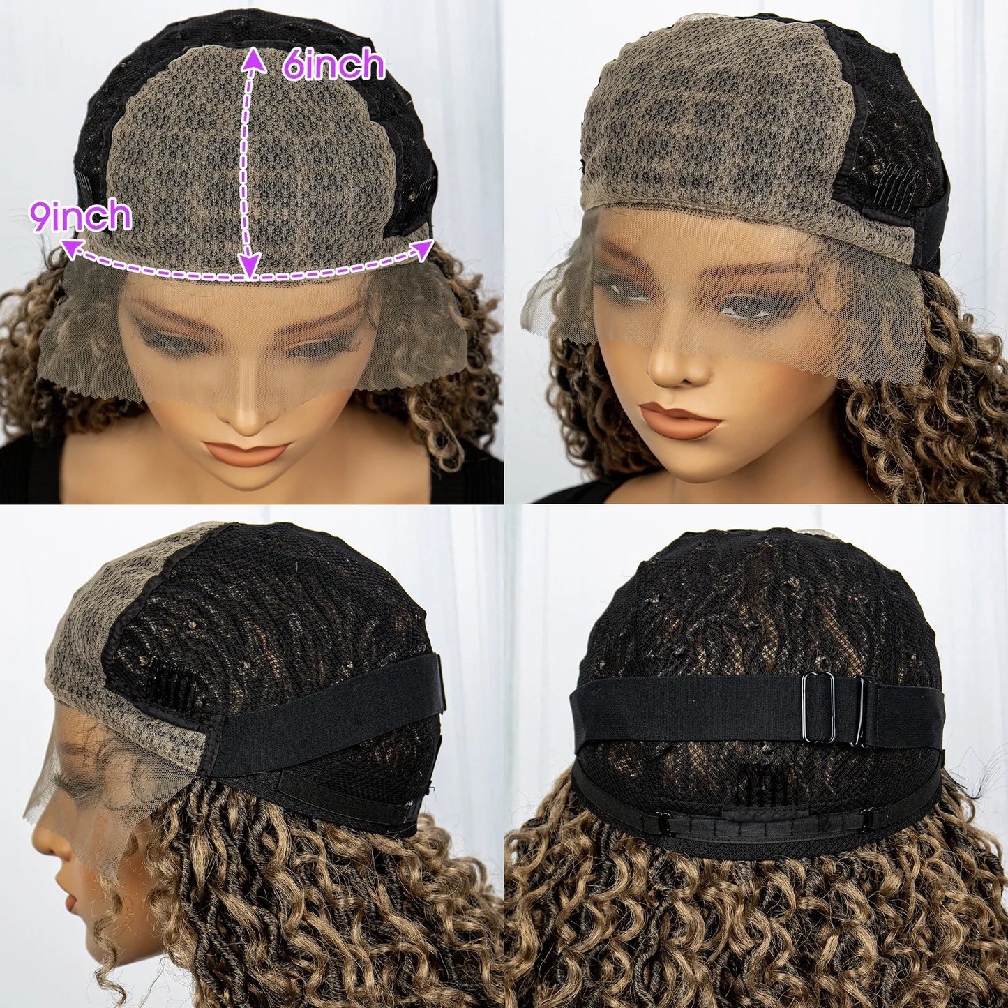 Burgundy 26" 99J Knotless Box Braids Wig | Curly Ends | Faux Locs | Swiss Lace Front | Braided Wigs for Black Women