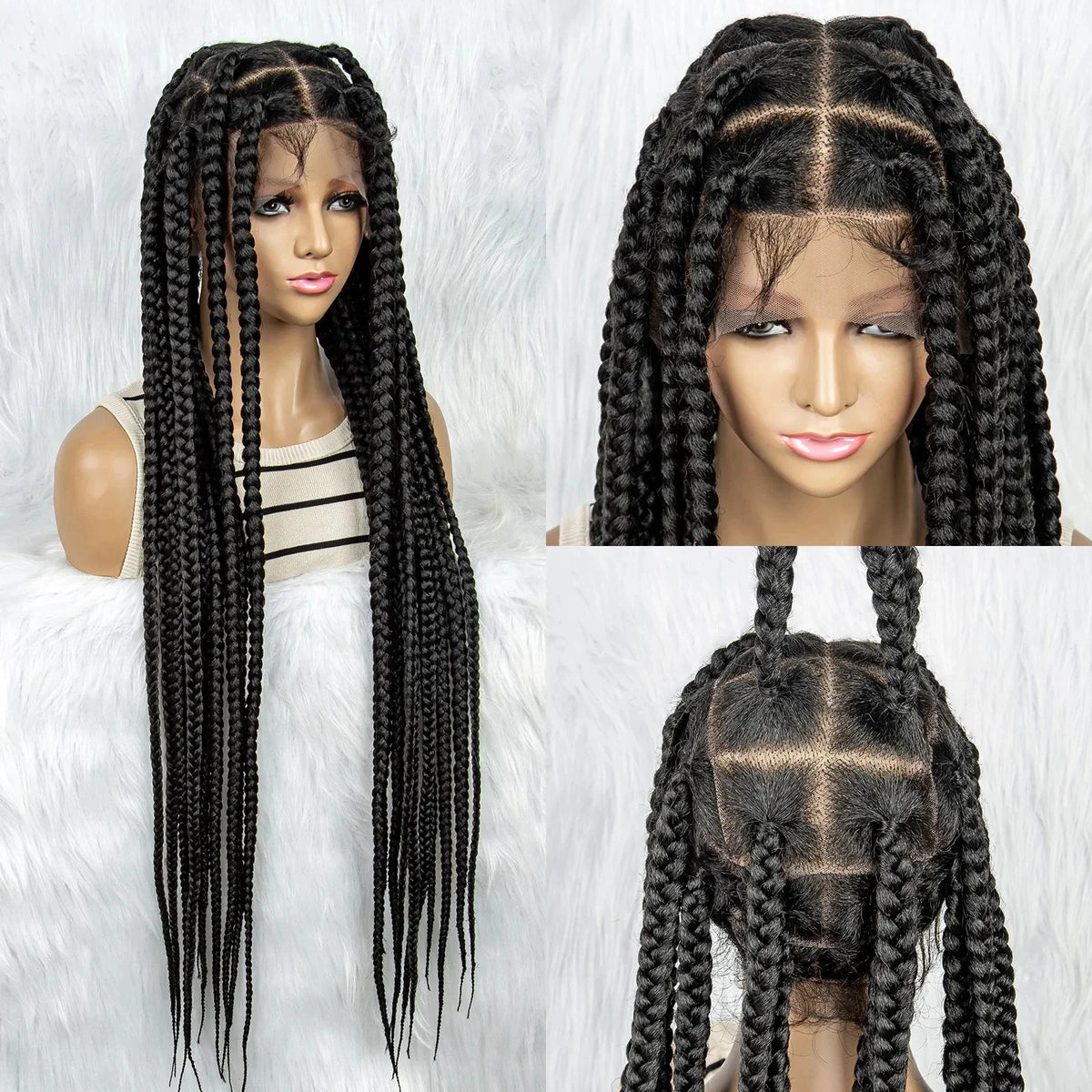 HD Lace Knotless Square Box Braids Wig | Full Lace | Baby Hair | Black Women