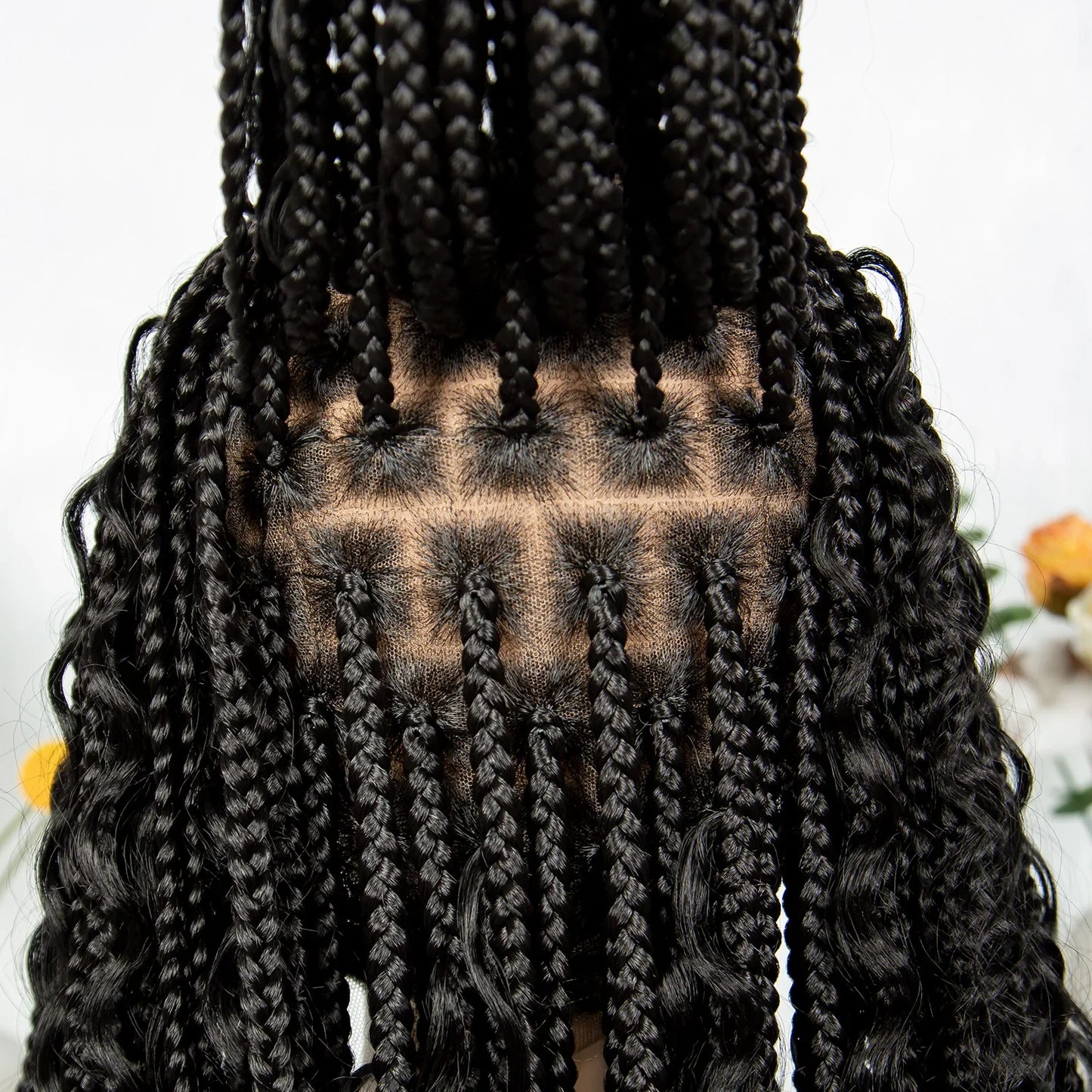 HD Transparent Boho Box Braids Wig | Full Lace | Knotless | Black Women & Girls