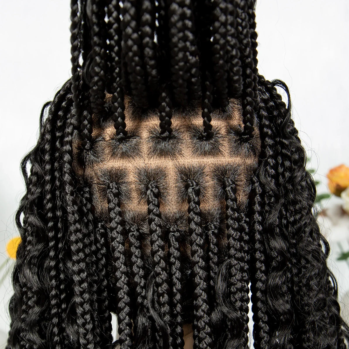 HD Transparent Full Lace Boho Box Braids Wig | Knotless Synthetic