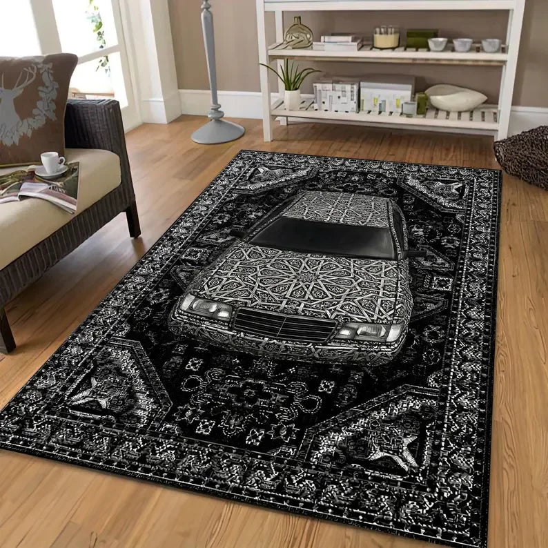 3D Optical Illusion Persian Style Carpet Mat Rug Car Embedded Pattern Home Decoration Floor Rugs for Living Room Bedroom Hallway
