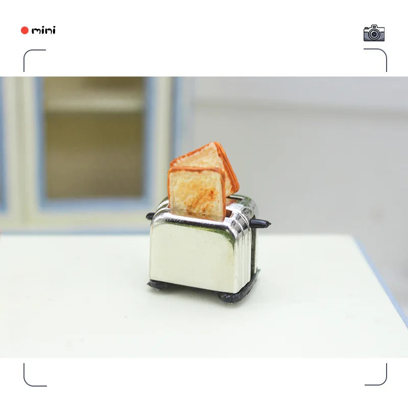 Cute Cat Bread Toast Model Toys Miniature Photography Props Figurines Gift Desktop Ornaments Figurine Decoration Crafts