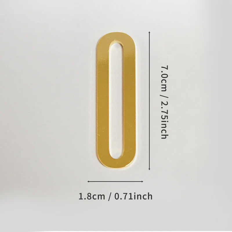 Golden Self Adhesive House Number Metal English Alphabet Letters for Apartment Room Door Plate Table Mailbox Number Stickers 7cm
