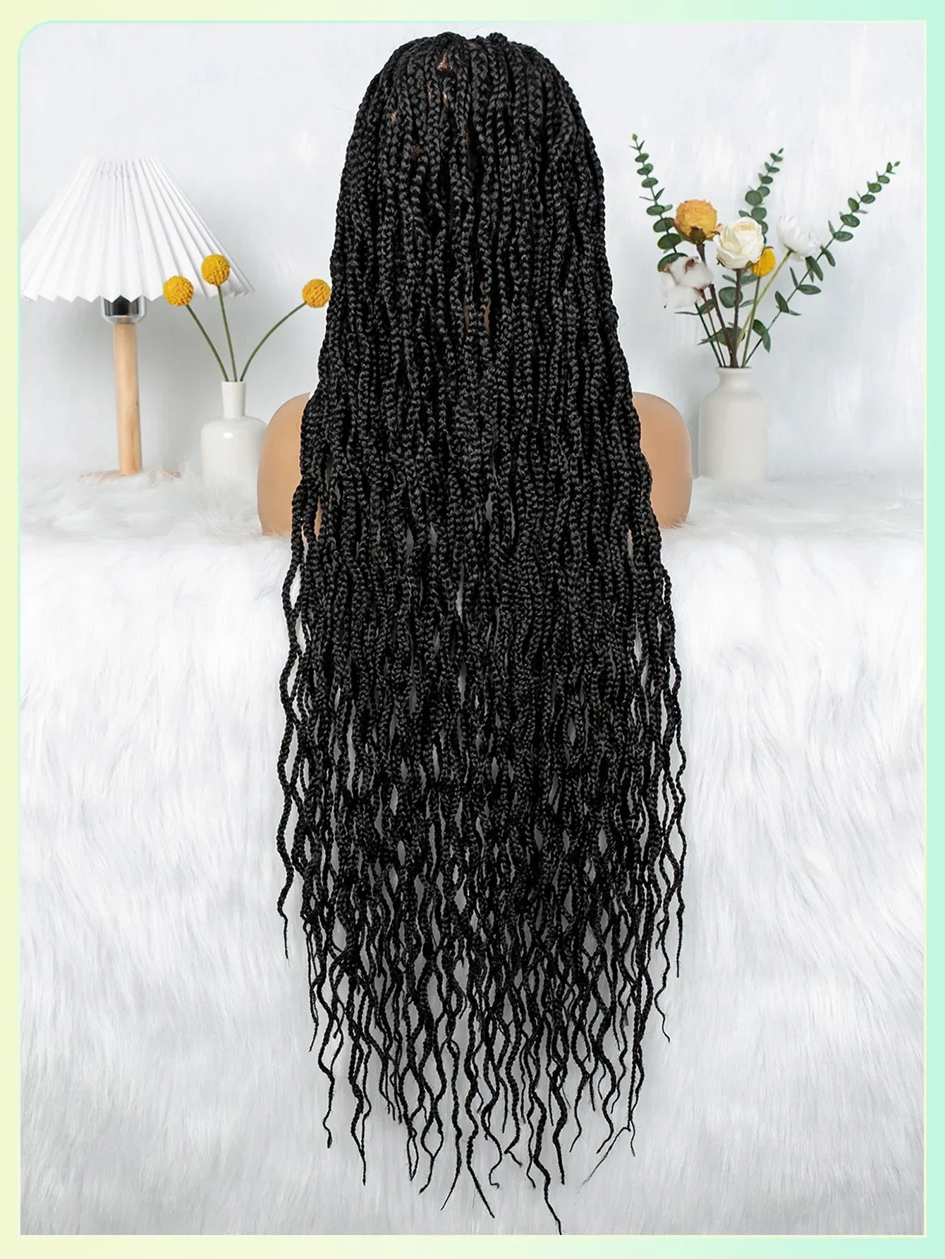 Crochet Box Braids Full Lace Wig with Pre-Plucked Hairline