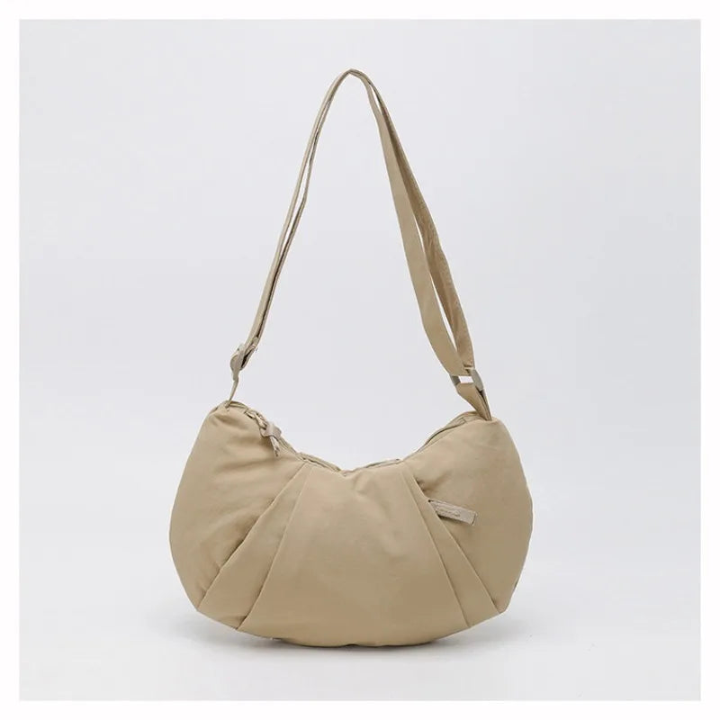 New Large-Capacity Crescent Bag for Women | Trendy Casual Nylon Shoulder & Crossbody Bag (Simple Croissant Style, Commuting)