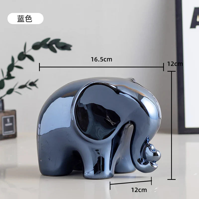 Cartoon Elephant Figurine Boho Home Decor Ornament Living Room  Wine Cabinet DesktopTV cabinet Home