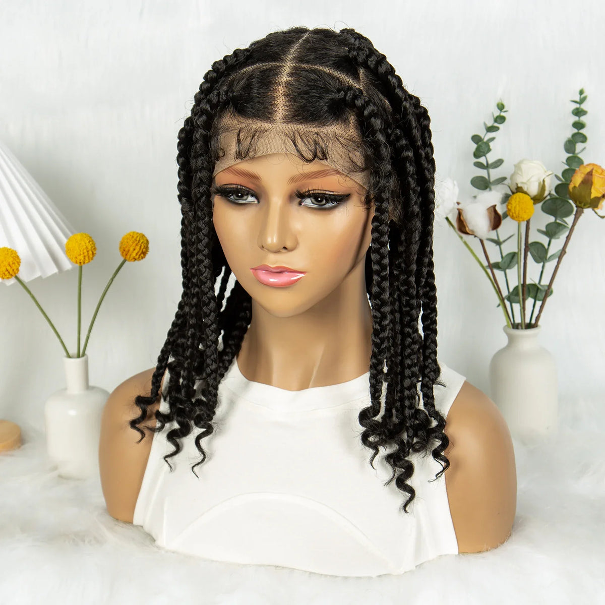 KIMA 14" Square Box Braided HD Full Lace Wig with Baby Hair