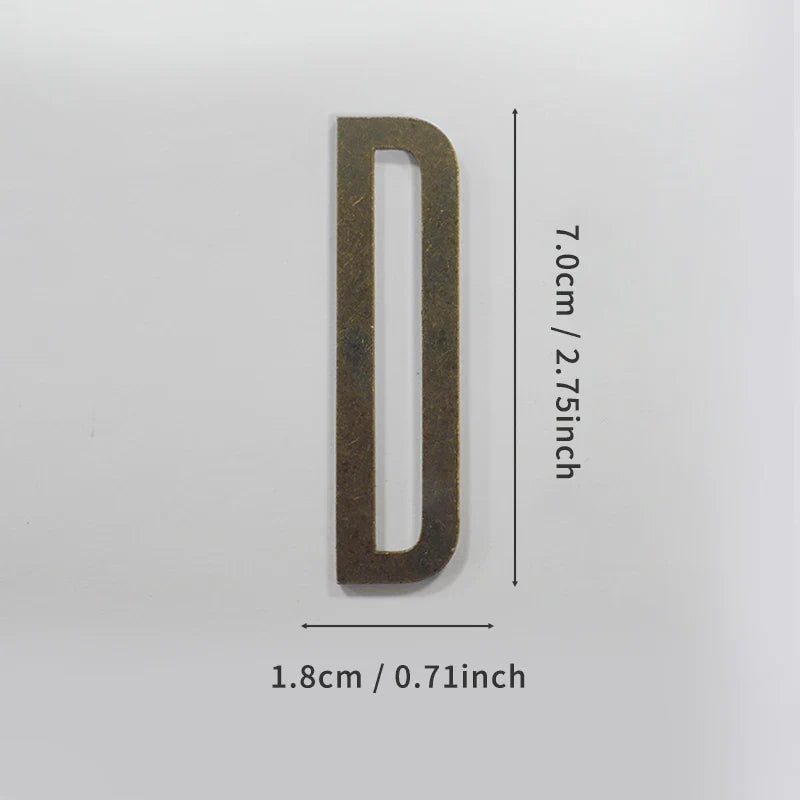Bronze Self Adhesive House Number Metal English Alphabet Letters for Apartment Room Door Plate Table Mailbox Number Stickers 7cm