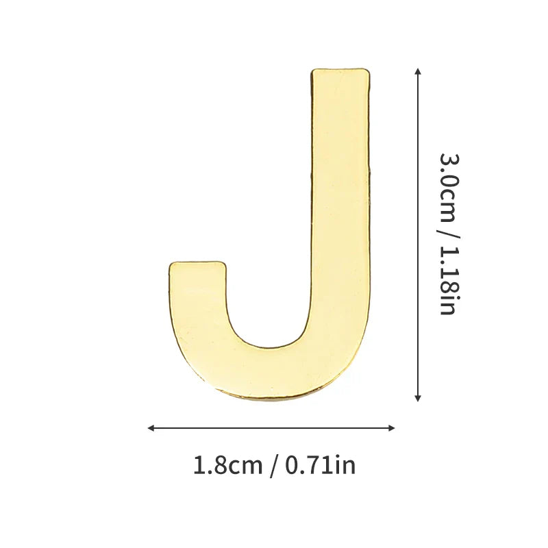 1Pcs Metal Self Adhesive House Number English Alphabet Letters for Apartment Room Door Plate Table Mailbox Number Stickers 3*2cm