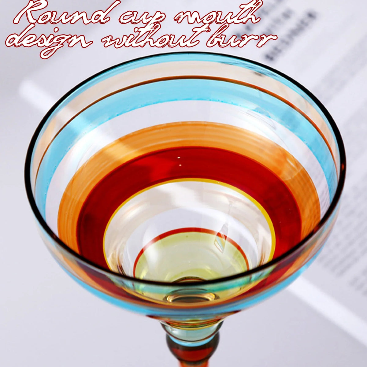 Margarita Cocktail Goblet Cup Multi-Purpose Colorful Wine Glasses for Home Bar Wedding Party