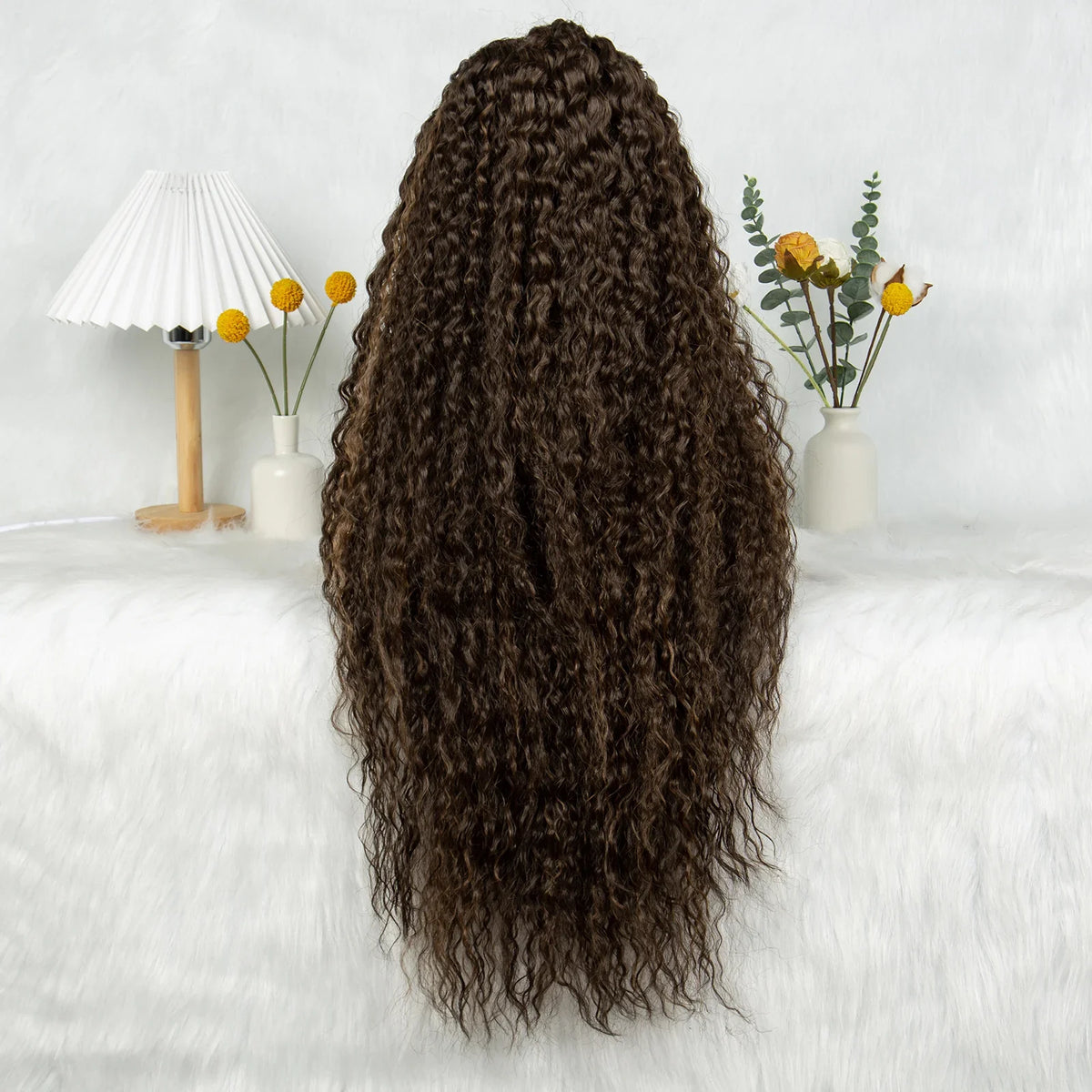 Burgundy Wavy Braided Lace Front Wig | Synthetic Braids | Black Women