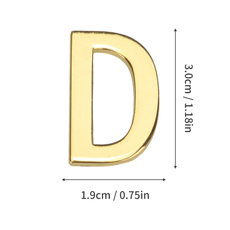 1Pcs Metal Self Adhesive House Number English Alphabet Letters for Apartment Room Door Plate Table Mailbox Number Stickers 3*2cm