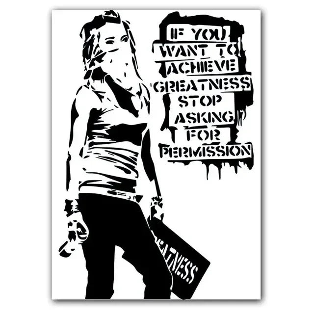 Girl and Red Balloon Banksy Art Nordic Characters Canvas Painting  Mural  Poster Living Room Bedroom Bar Home Decoration