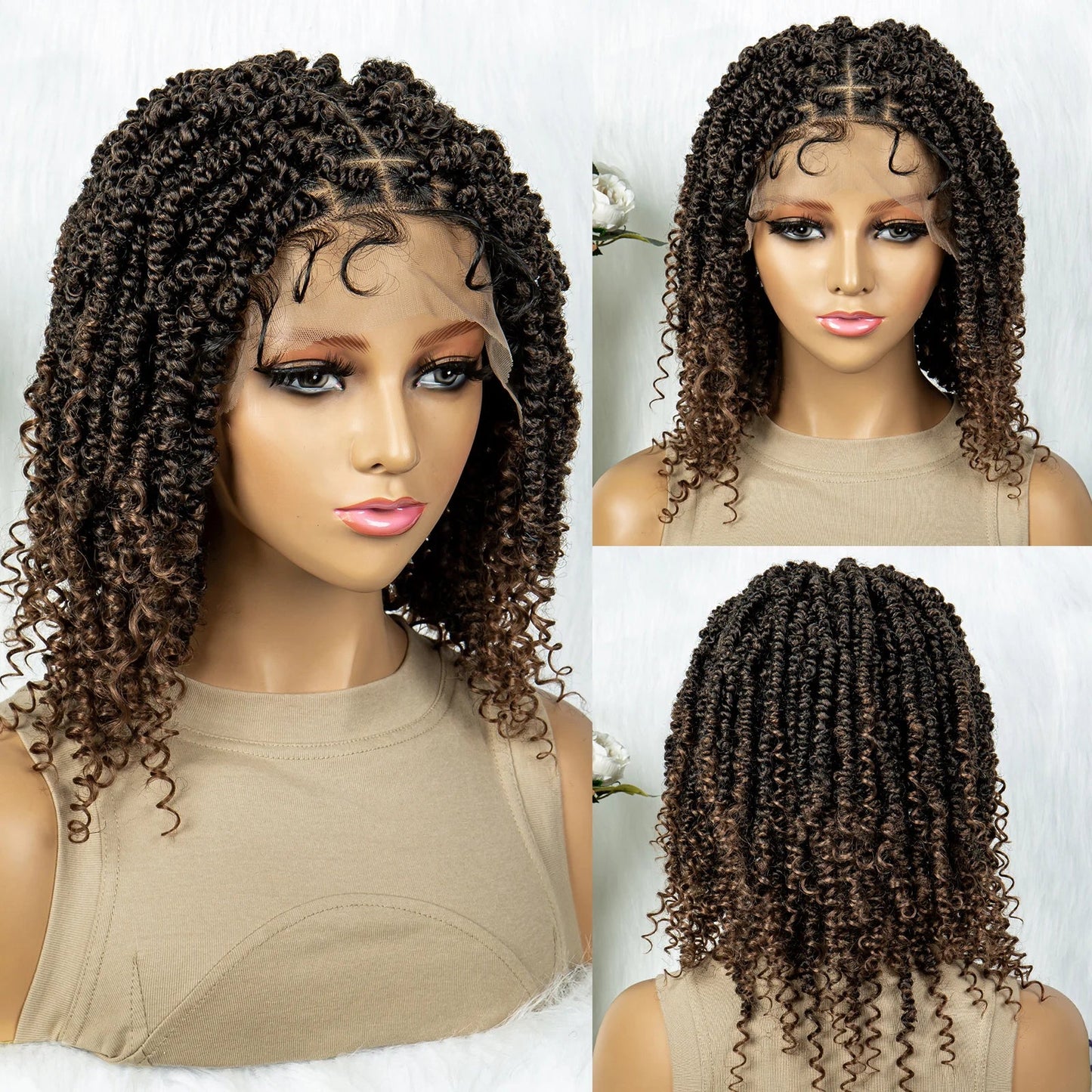 Curly End Twisted Braids Wig | 9x6 Lace Front with Baby Hair