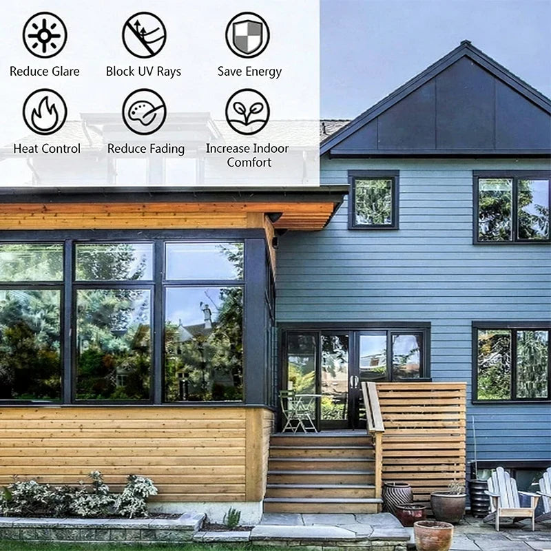Static Cling Window Film No Glue One Way Privacy Sun Blocking Heat Insulation Tint Window Film for Home Office Building