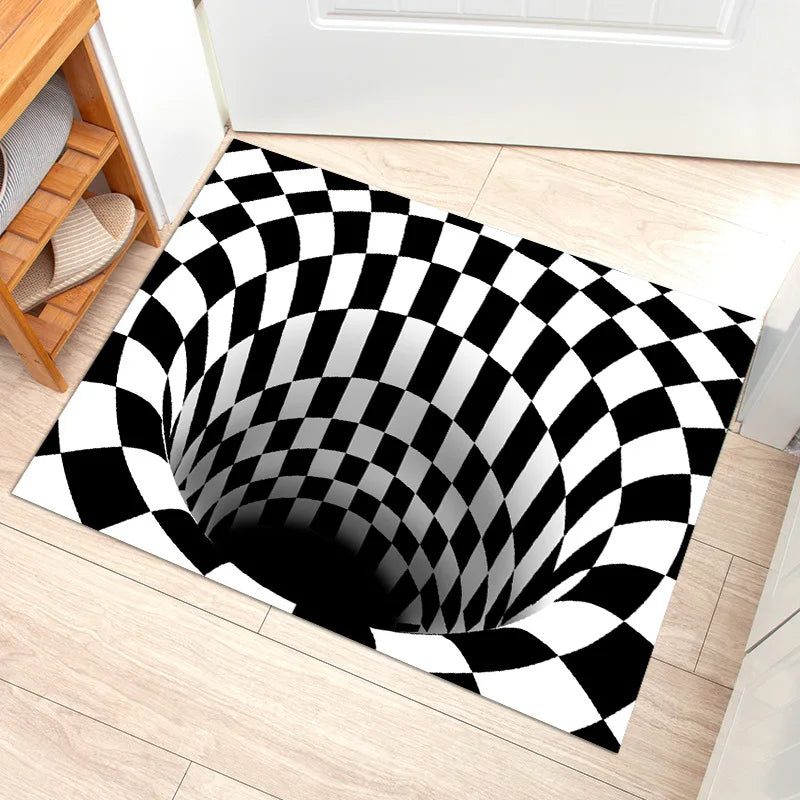 VIKAMA 3D Dizziness Crystal Velvet Floor Mat  Durable and Easy to Clean Anti-Slip Mat for Home Decoration  Entry Door Mat