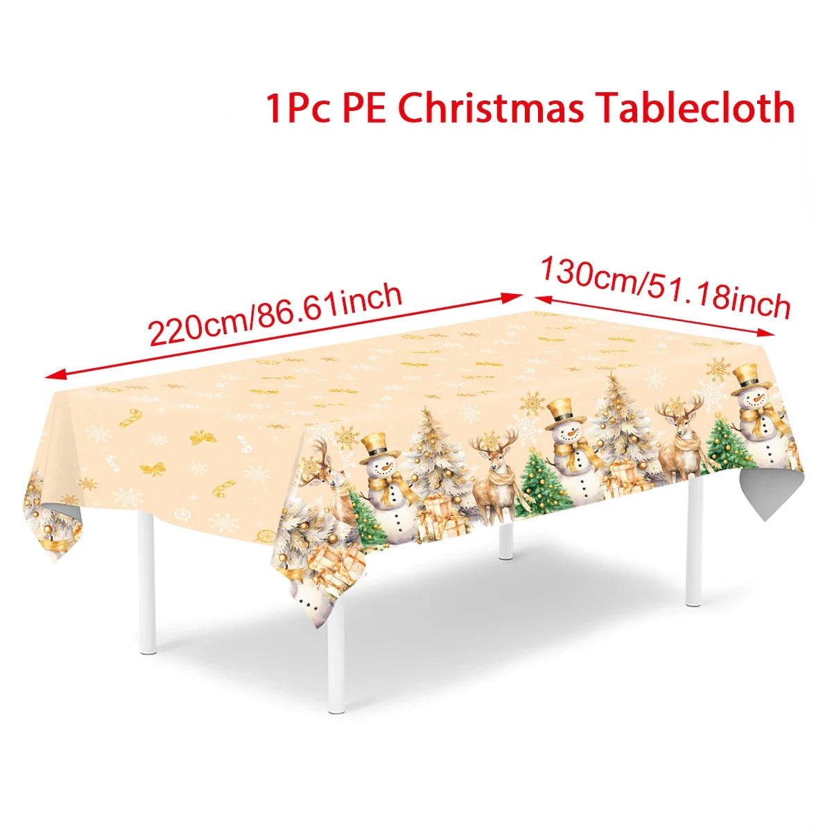 Christmas Snowflake Plastic Tablecloth Merry Christmas Decorations for Home 2025 Navidad Natal Xmas Table Ornament New Year 2026
