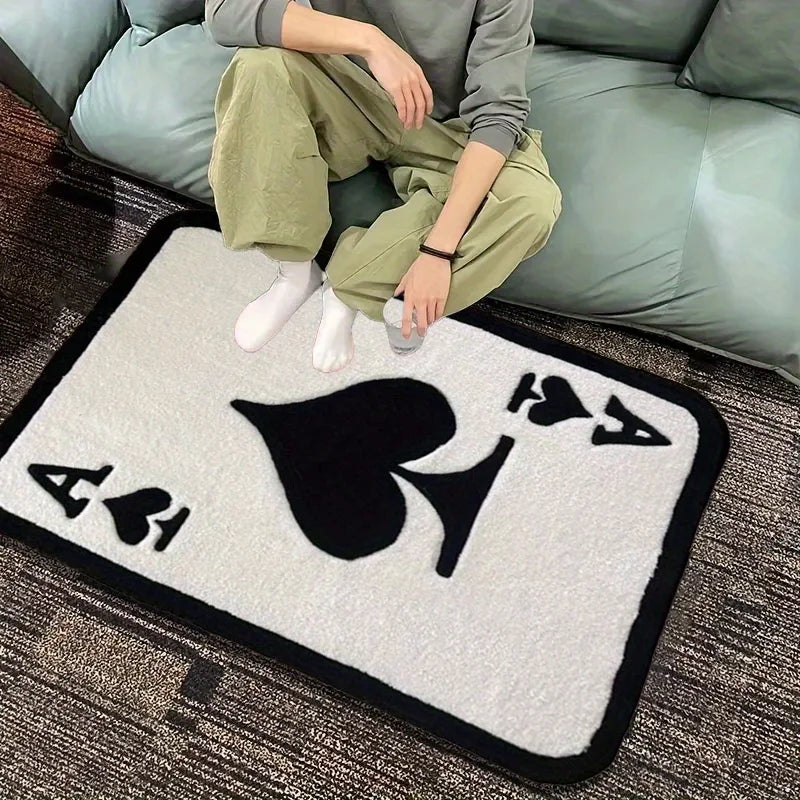 VIKAMA Ace of Spades Carpet Creative Rug Doormat Welcome Mat Kitchen Rug Bathroom Mat Rug For Bedroom Carpet For Live Room Home