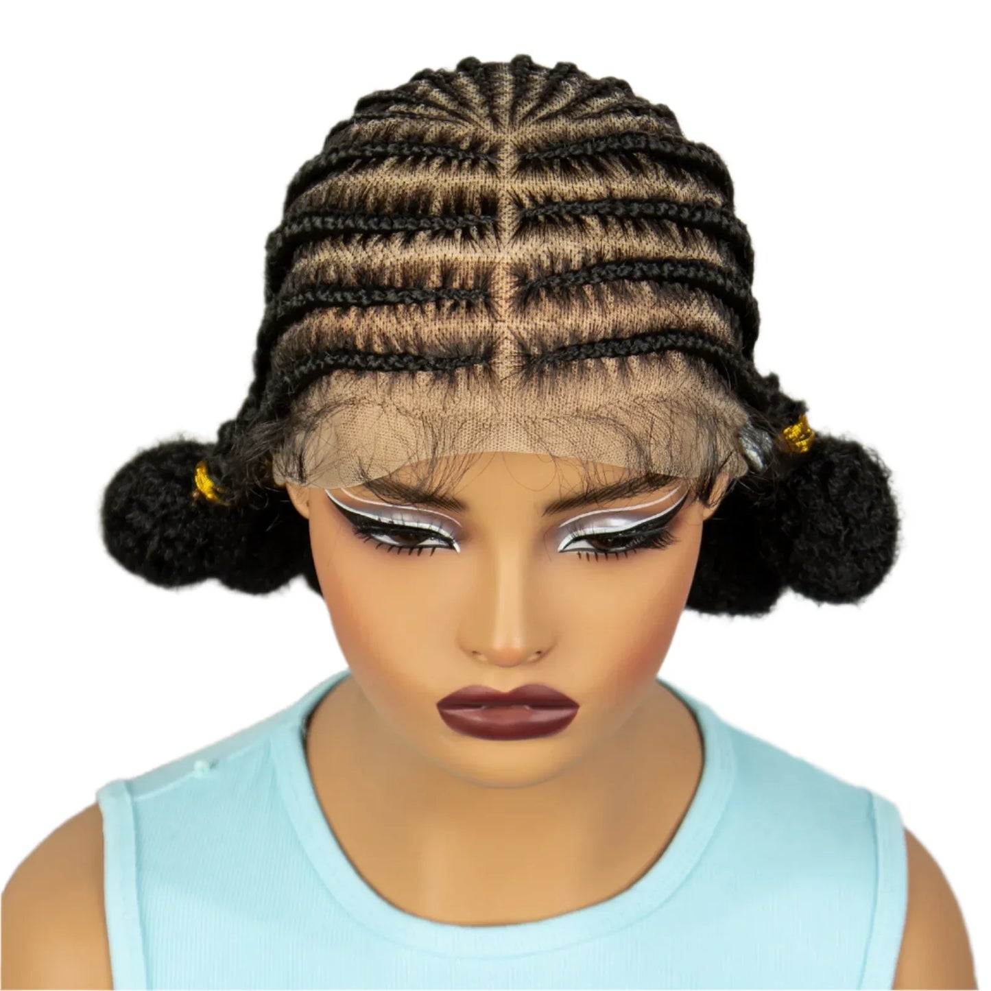 Cornrow Bantu Knotless Braids Wig | Handmade Full Lace | Baby Hair
