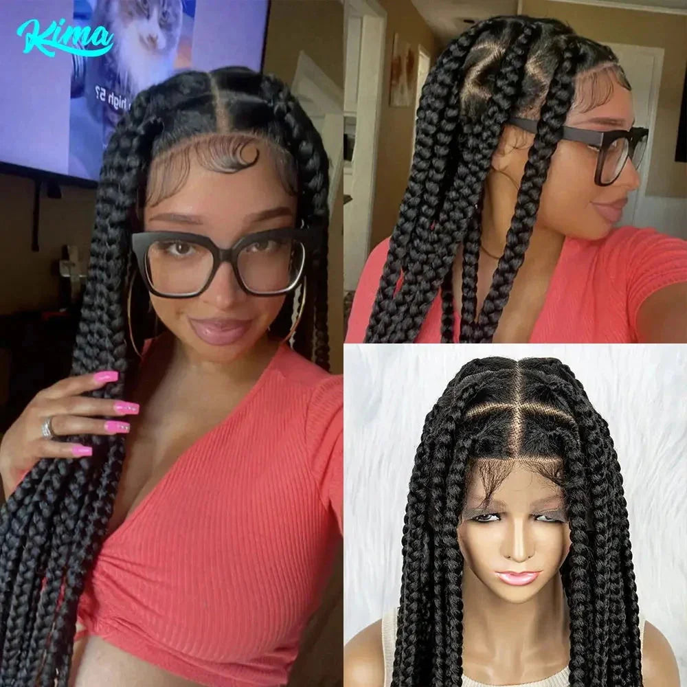 HD Lace Knotless Square Box Braids Wig | Full Lace | Baby Hair | Black Women